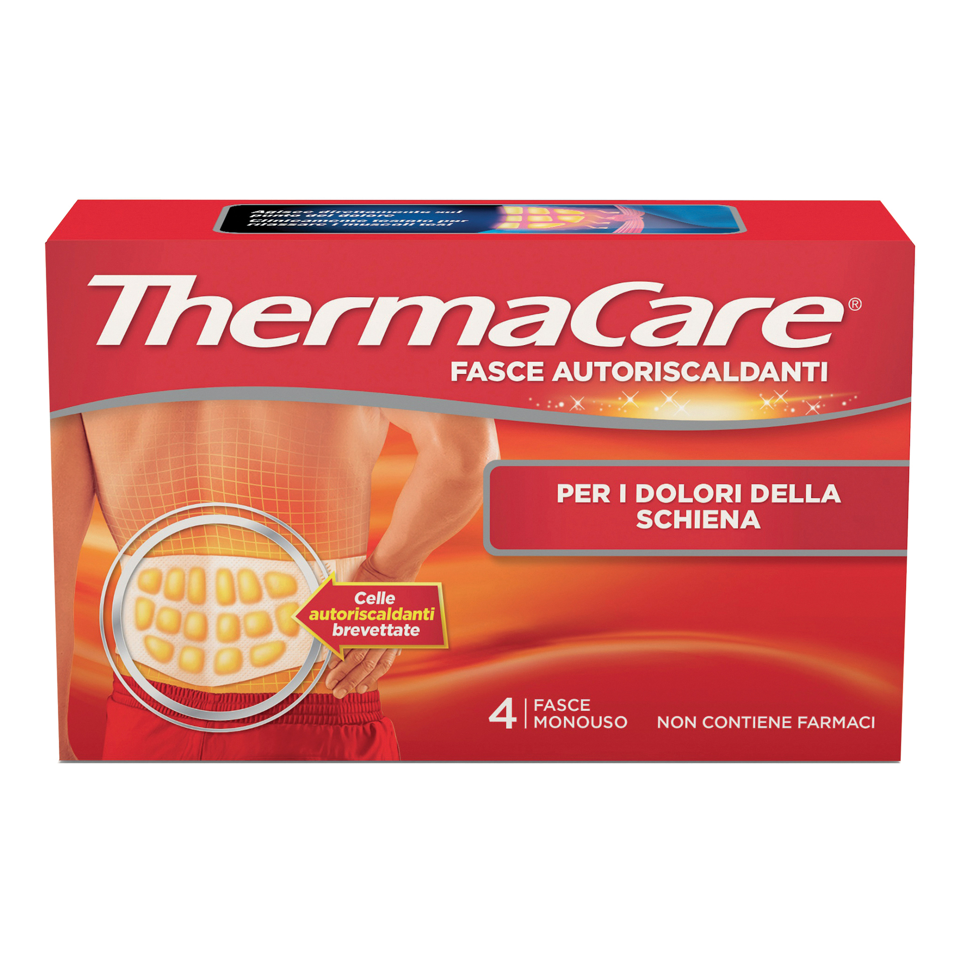 Fascia autoriscaldante a calore terapeutico thermacare schiena 4 pezzi