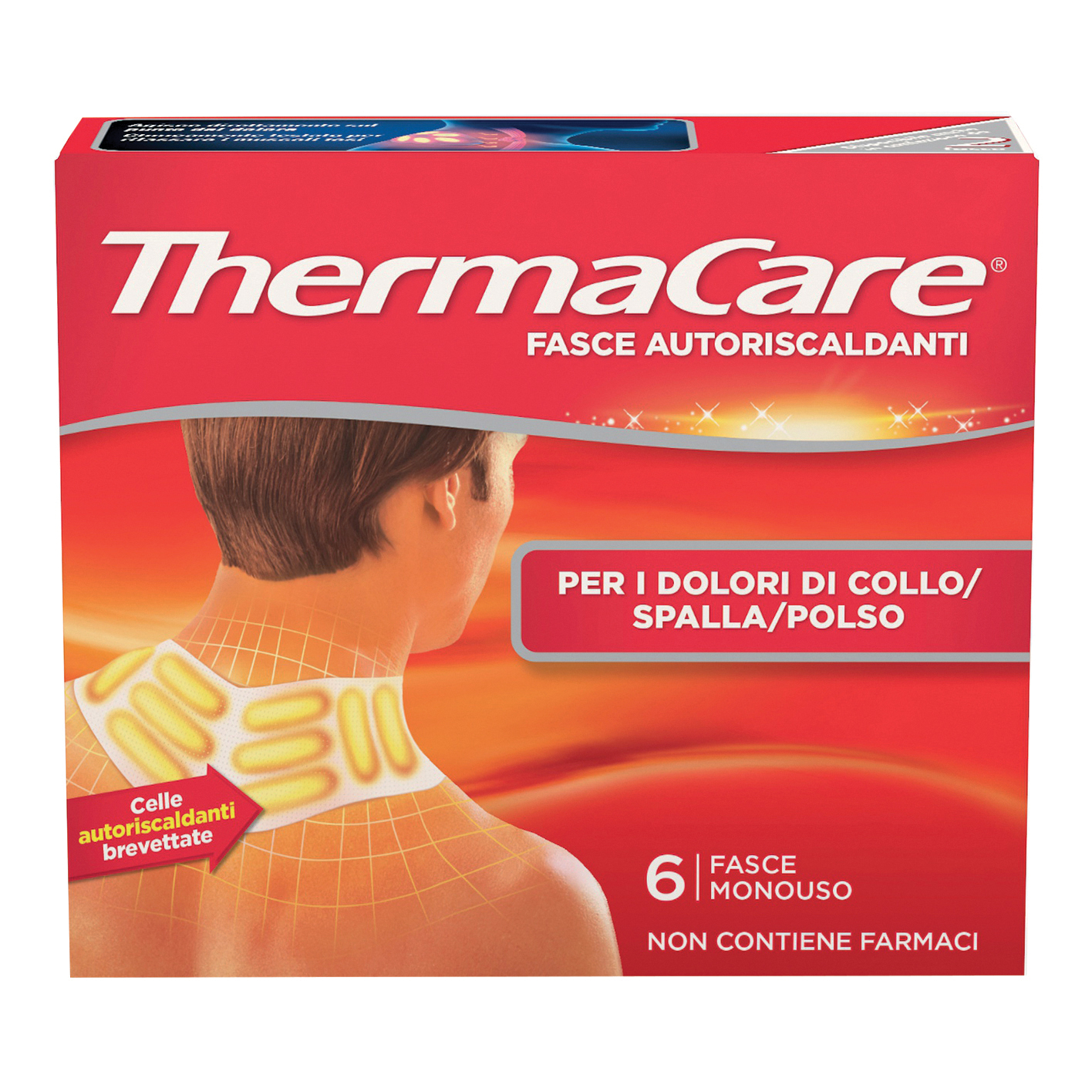 Fasce autoriscaldanti a calore terapeutico thermacare collo/spalla/polso 6 pezzi