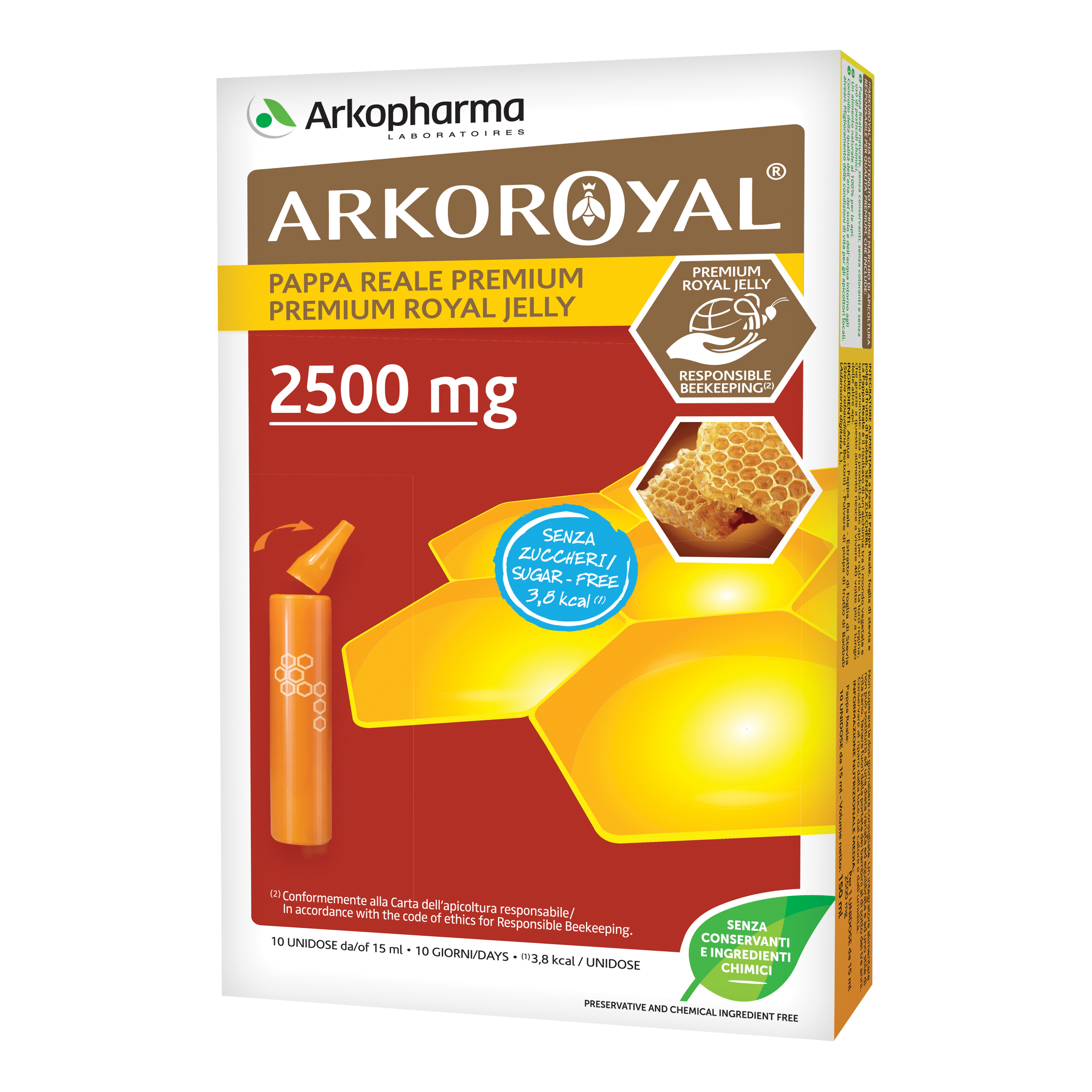 Arkoroyal pappa reale 2500 mg senza zucchero 10 fiale
