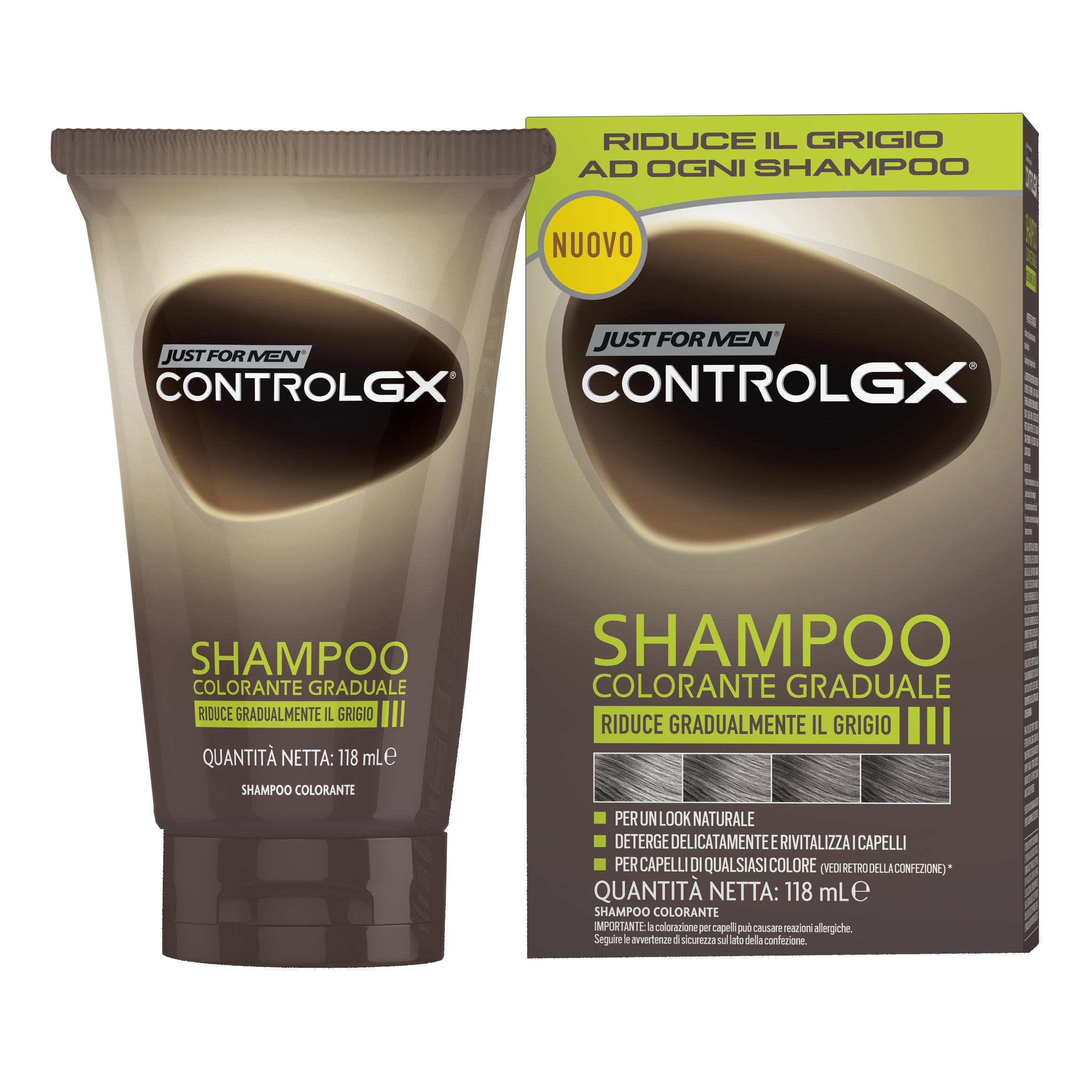 Just for men control gx shampoo colorante graduale 150 ml