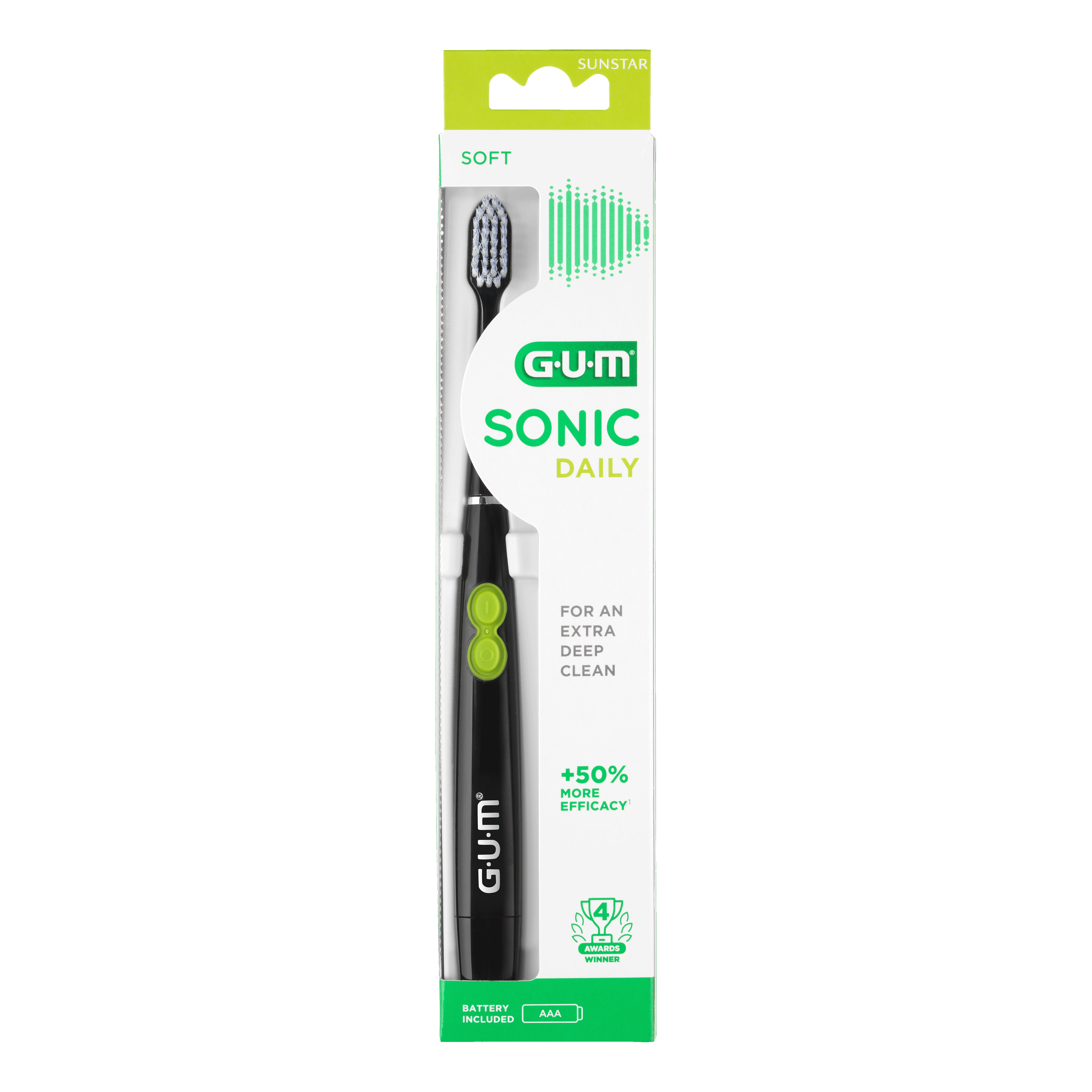 Gum sonic daily spazzolino batteria adulti black