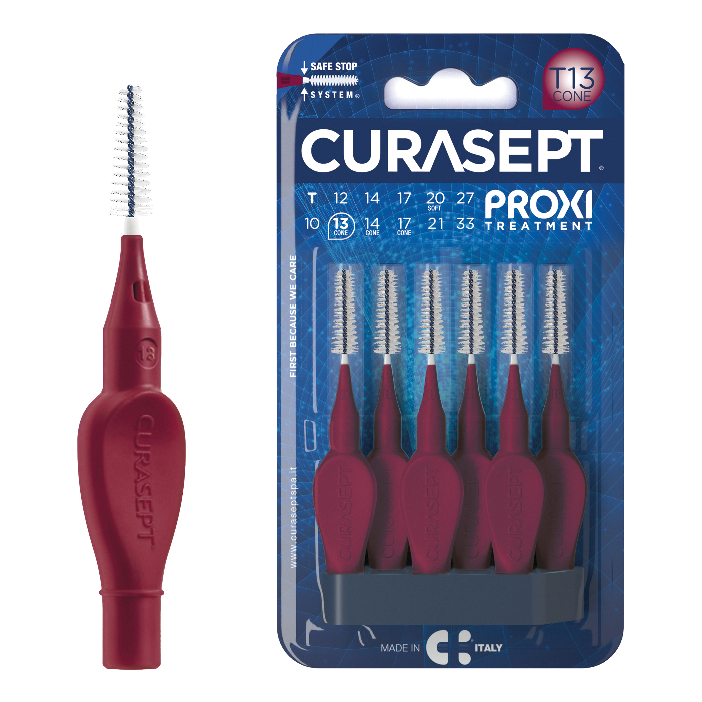 Curasept proxi t13 cone bordeaux 6 pezzi