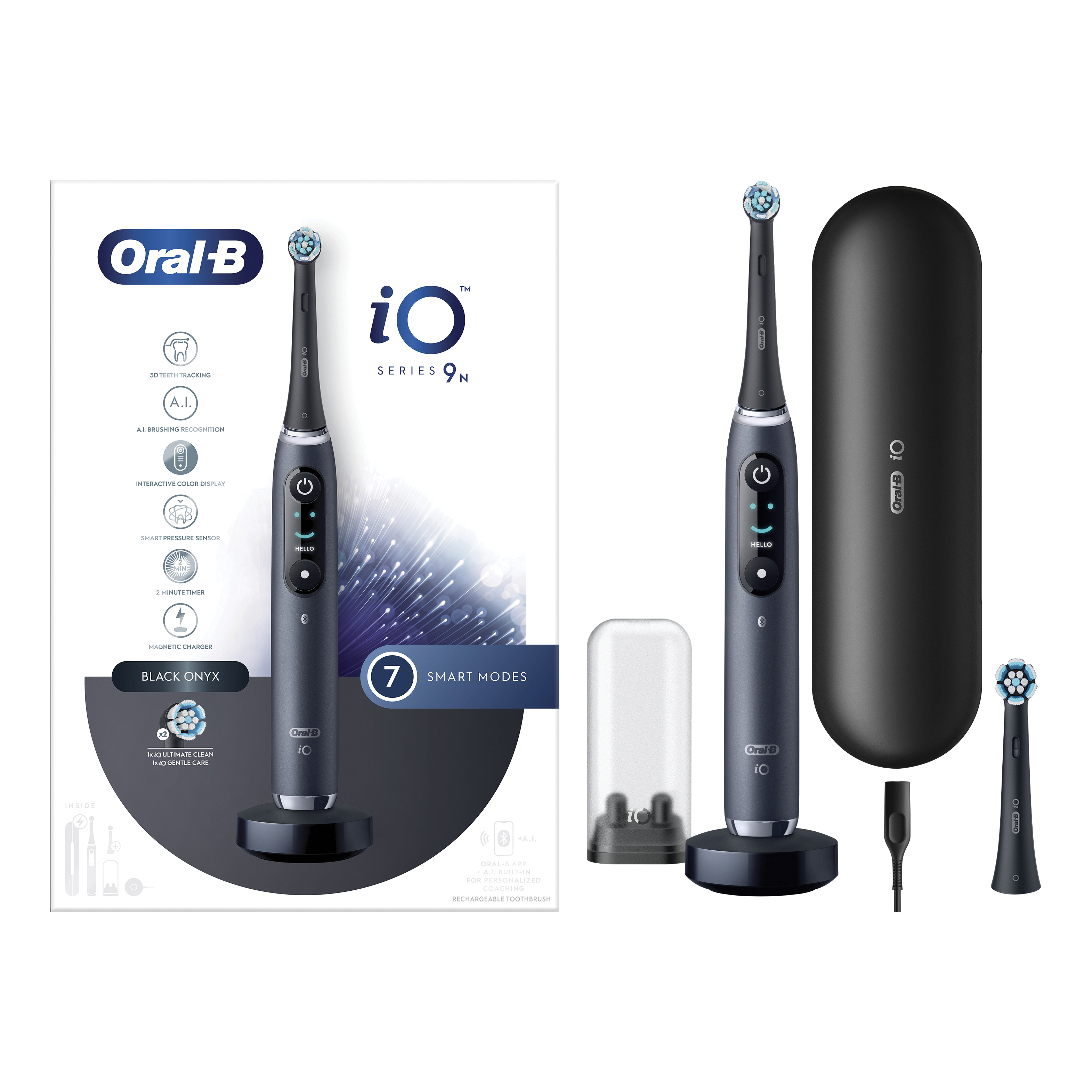 Oral-b io 9 black spazzolino elettrico + 2 refill