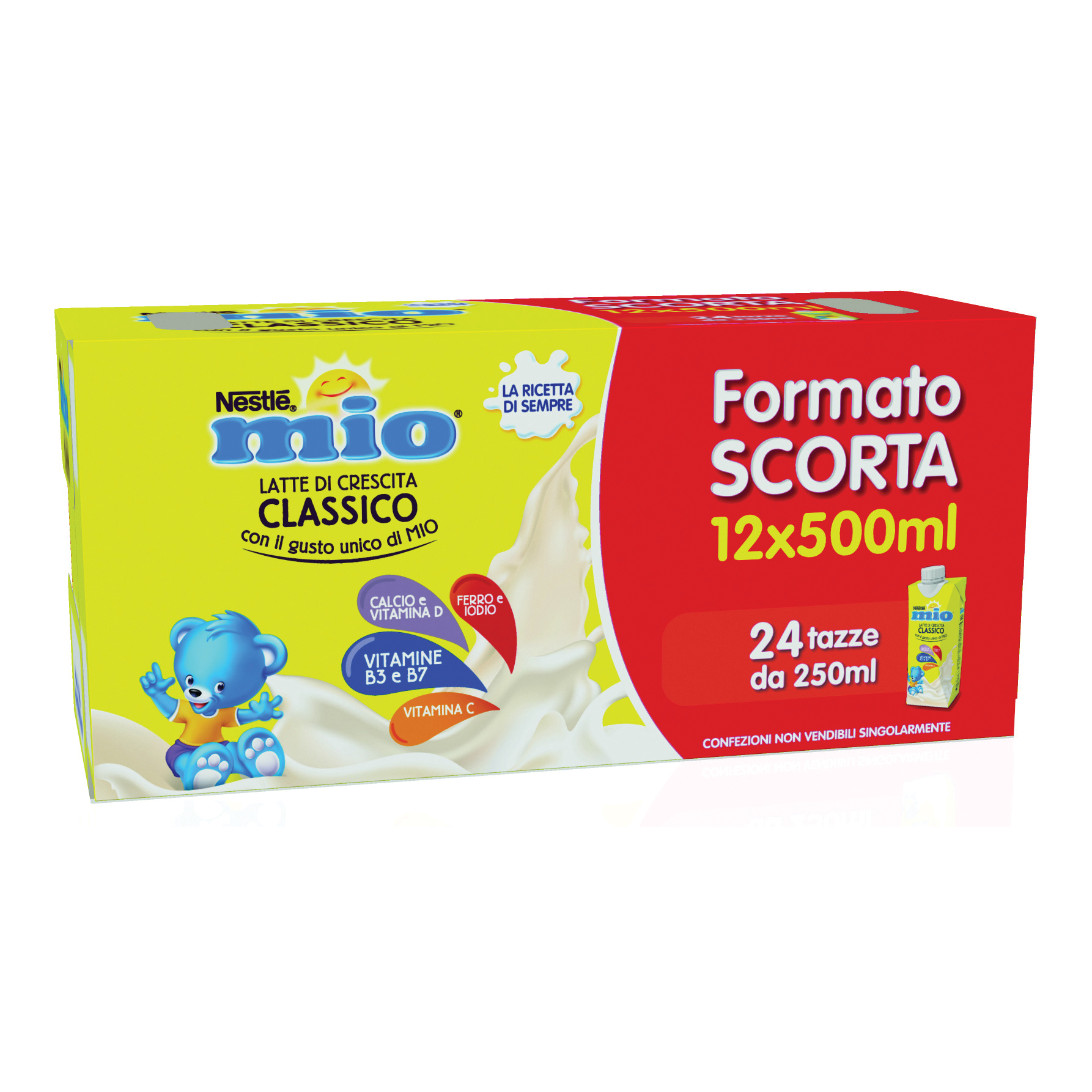 Mio latte crescita classico 12 pezzi da 500 ml