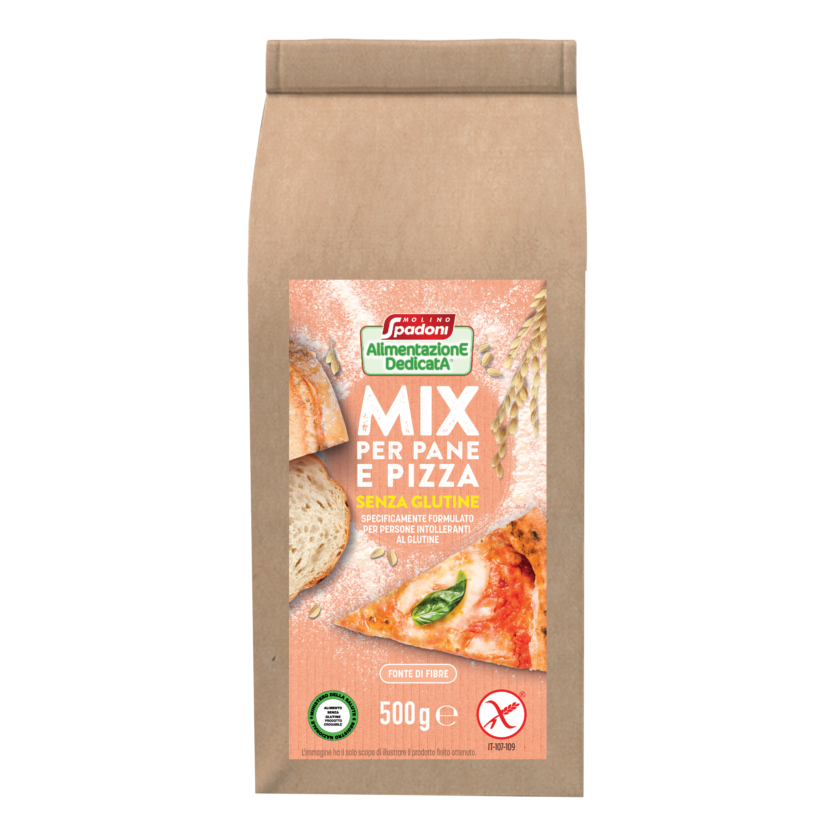Alimentazione dedicata mix pane e pizza senza glutine 500 g