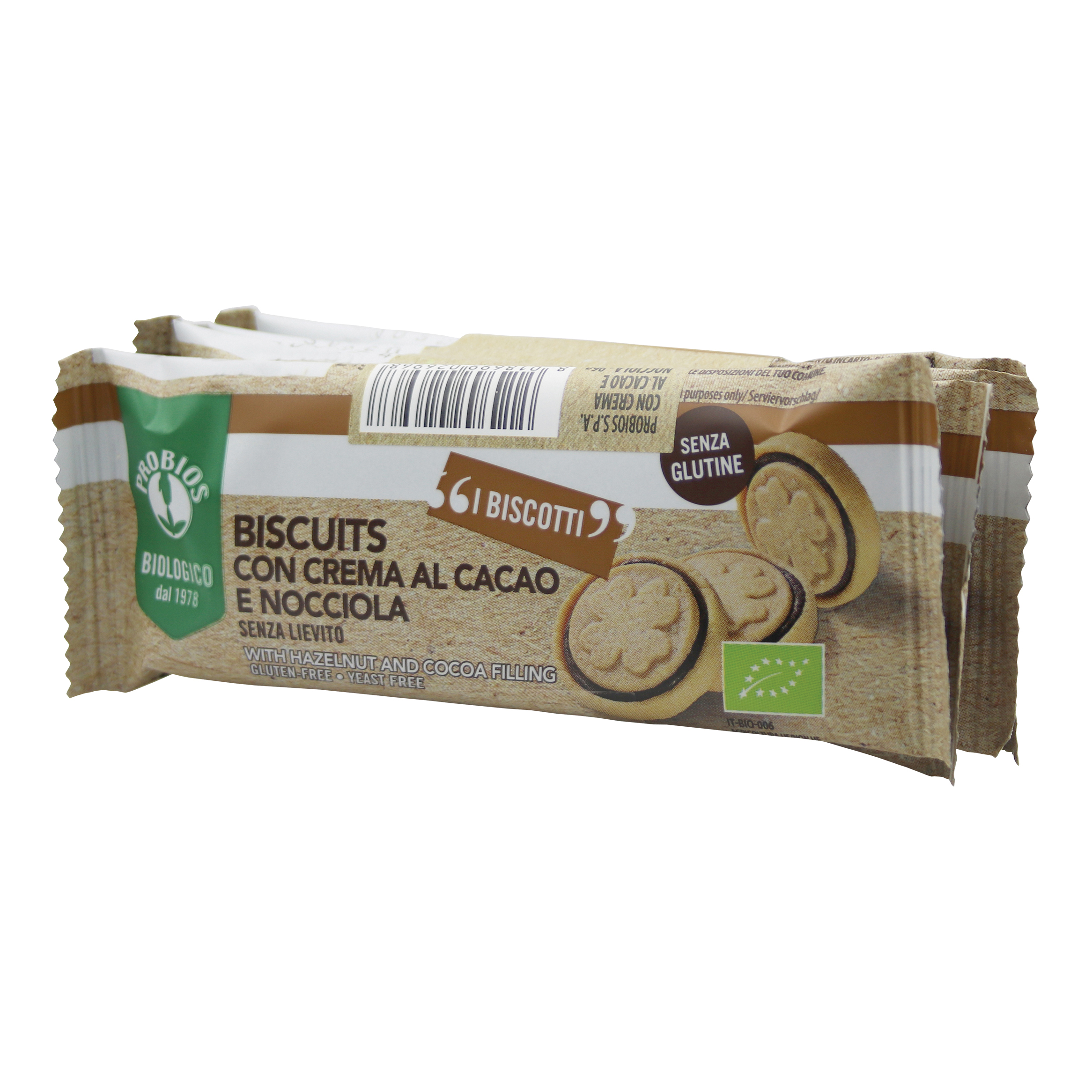 Probios biscuits crema cacao nocciola 4 pezzi da 24 g