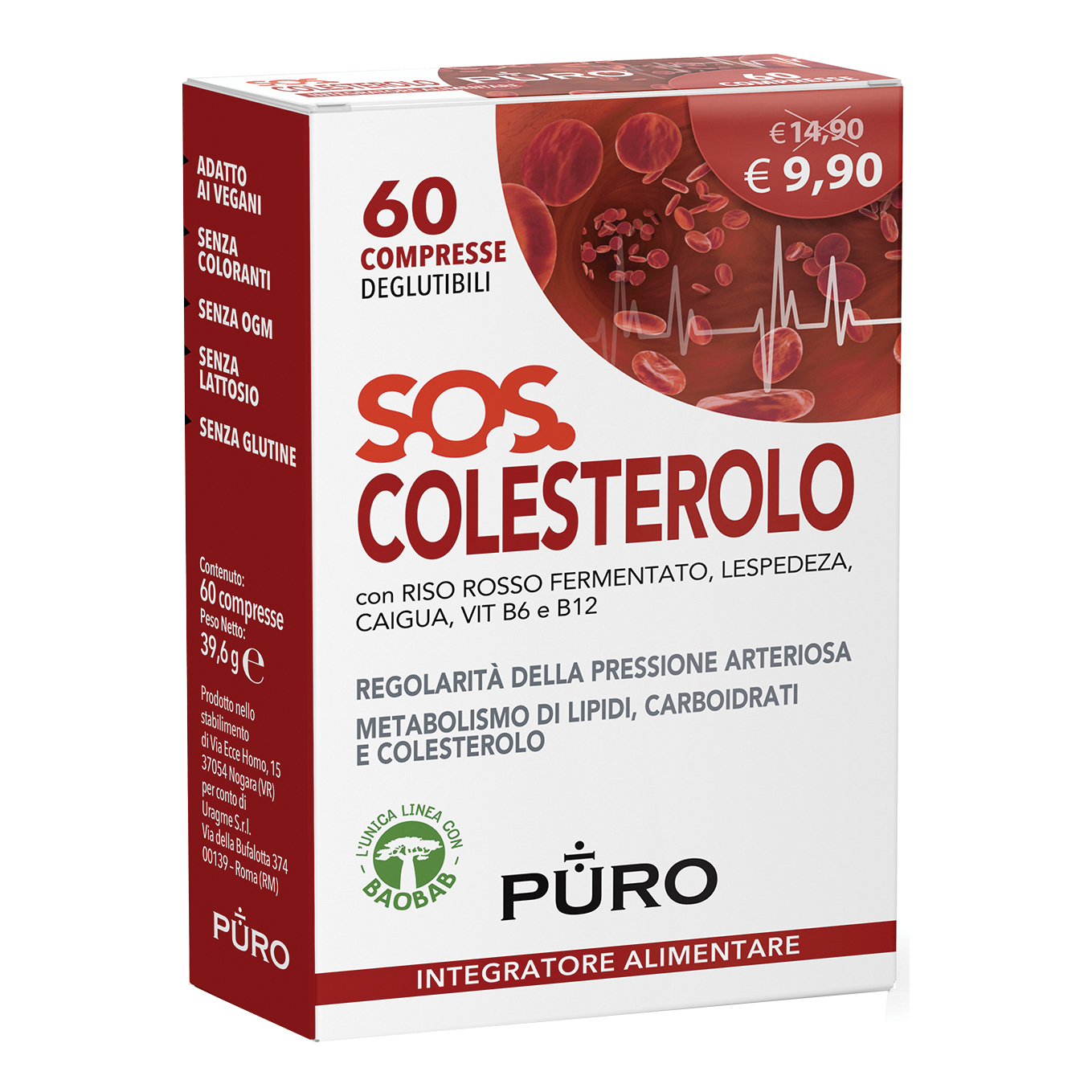 Puro sos colesterolo 60 compresse deglutibili