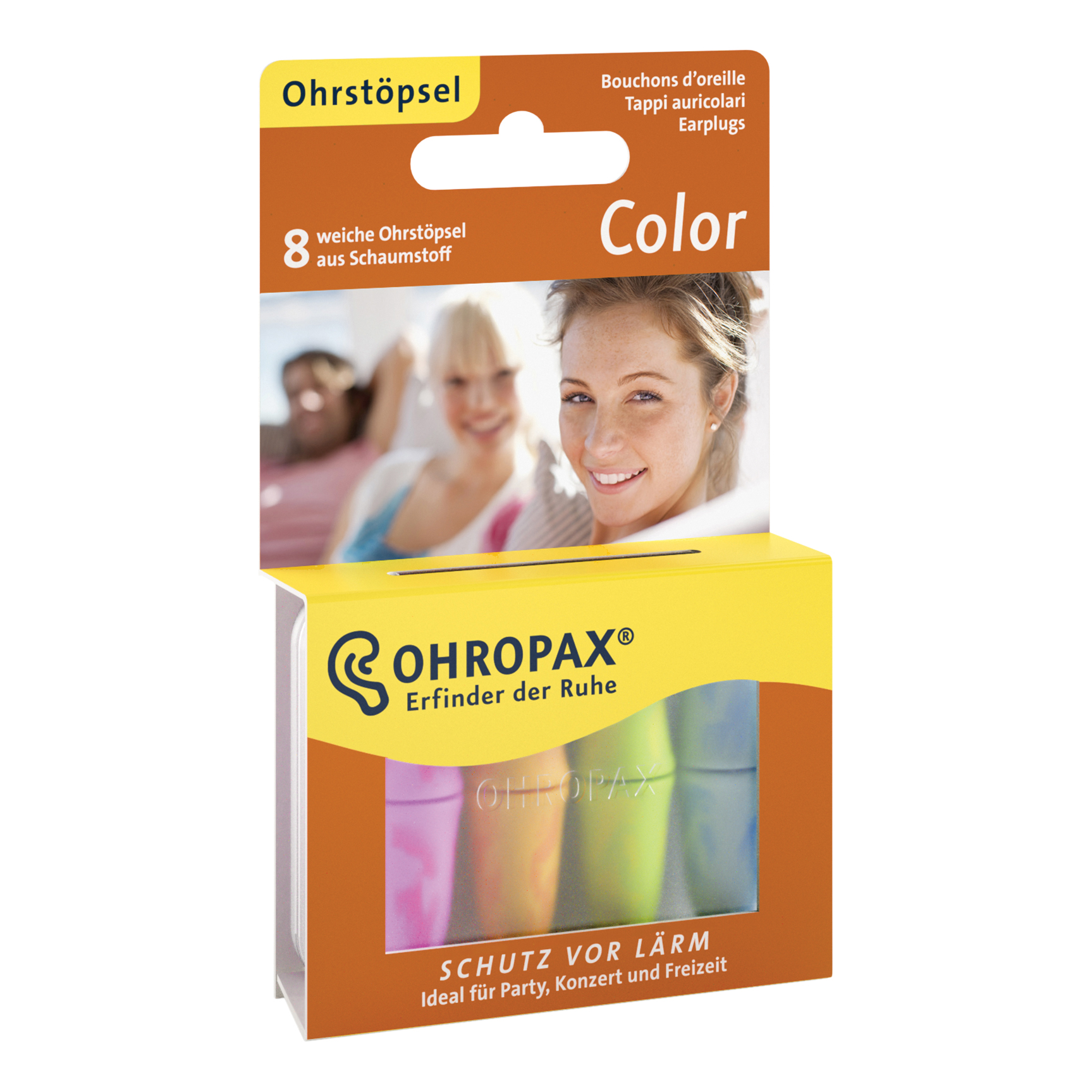 Ohropax color tappi intrauricolari 8 pezzi