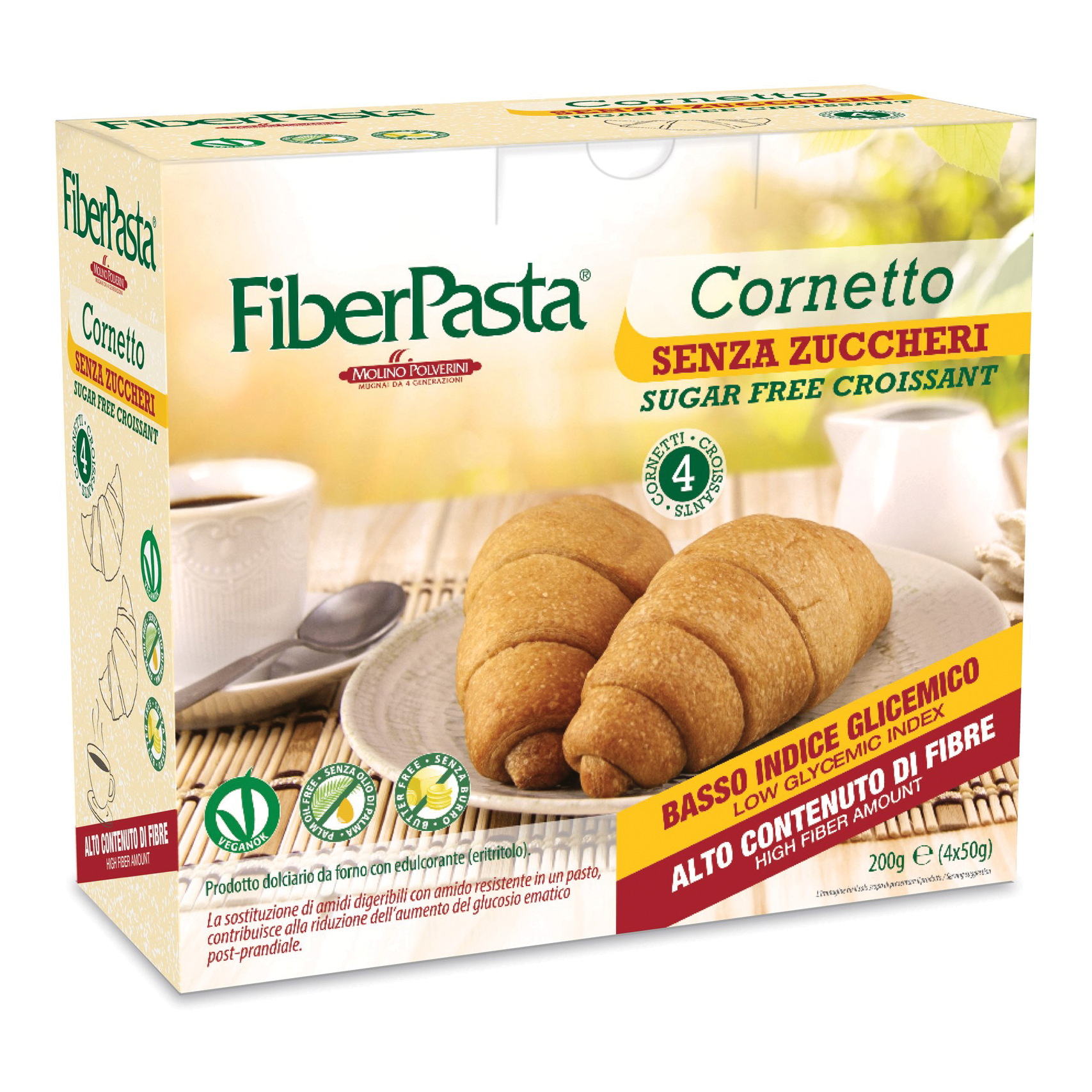 Fiberpasta cornetto senza zuccheri 100% vegetale 200 g