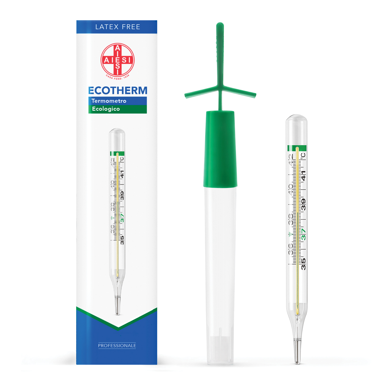 Termometro clinico ecotherm in vetro al gallio senza mercurio range temperatura misurata 35,5-42 gradi