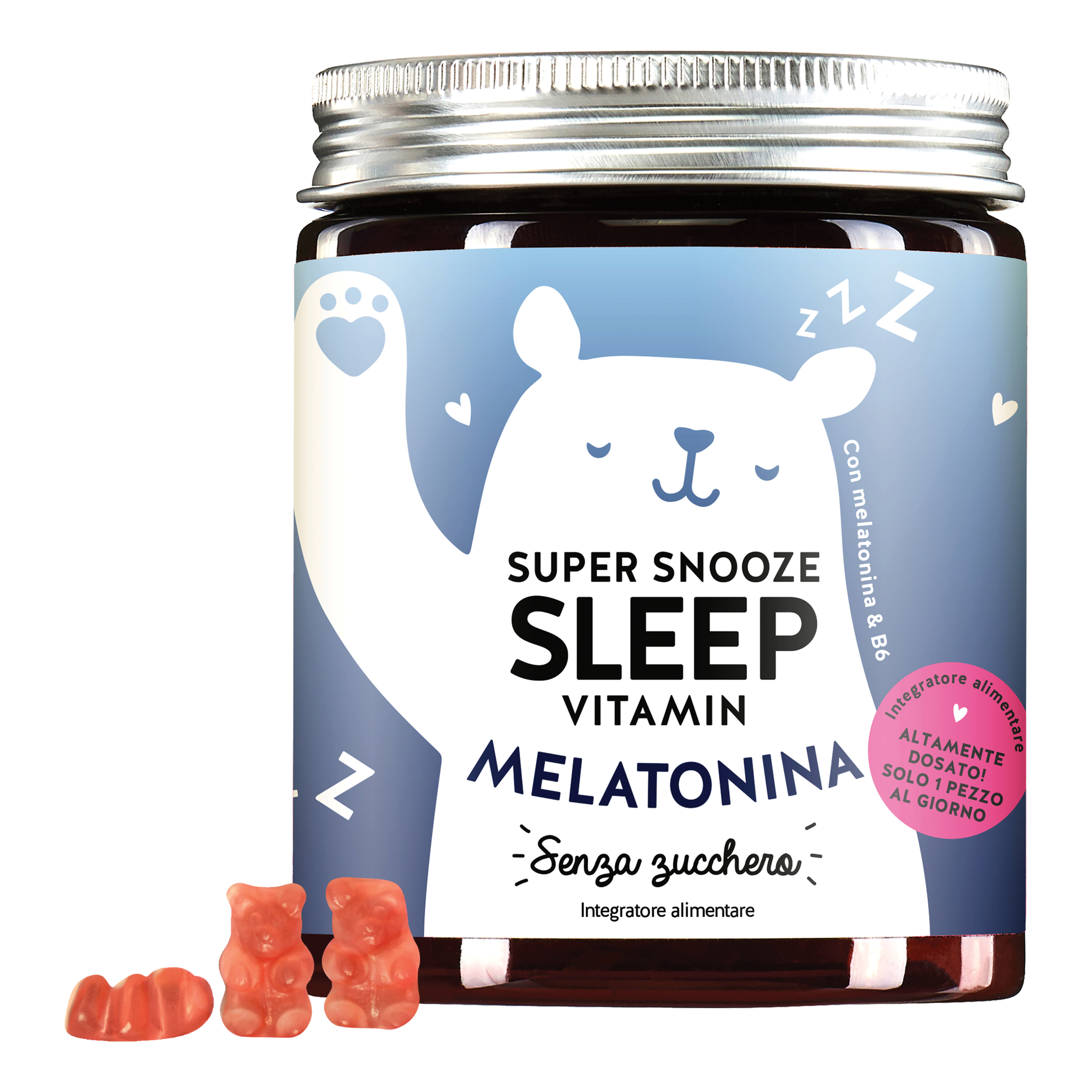 Super snooze sleep vitamin with melatonin sugarfree 45 caramelle gommose