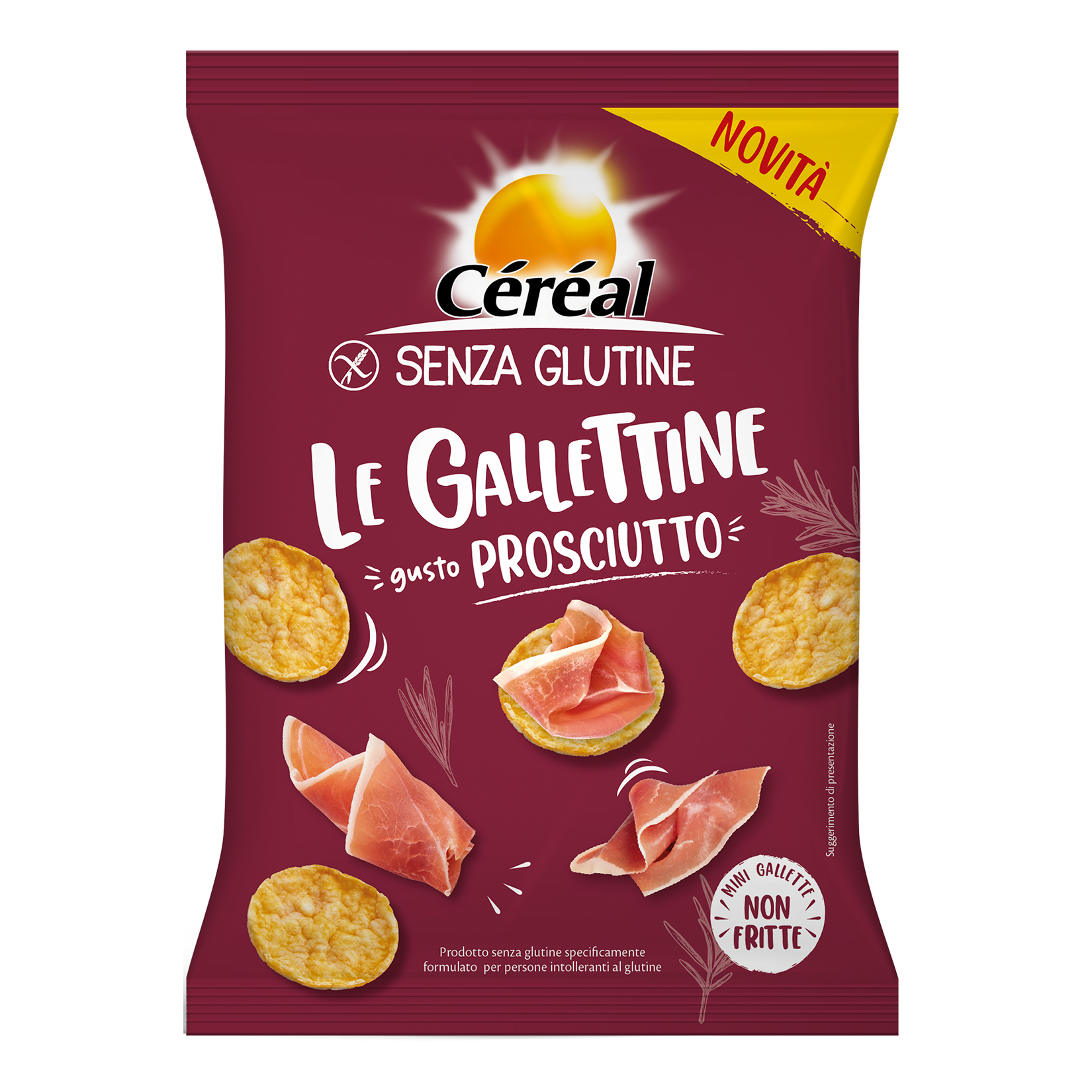 Cereal senza glutine gallettine gusto prosciutto 70 g
