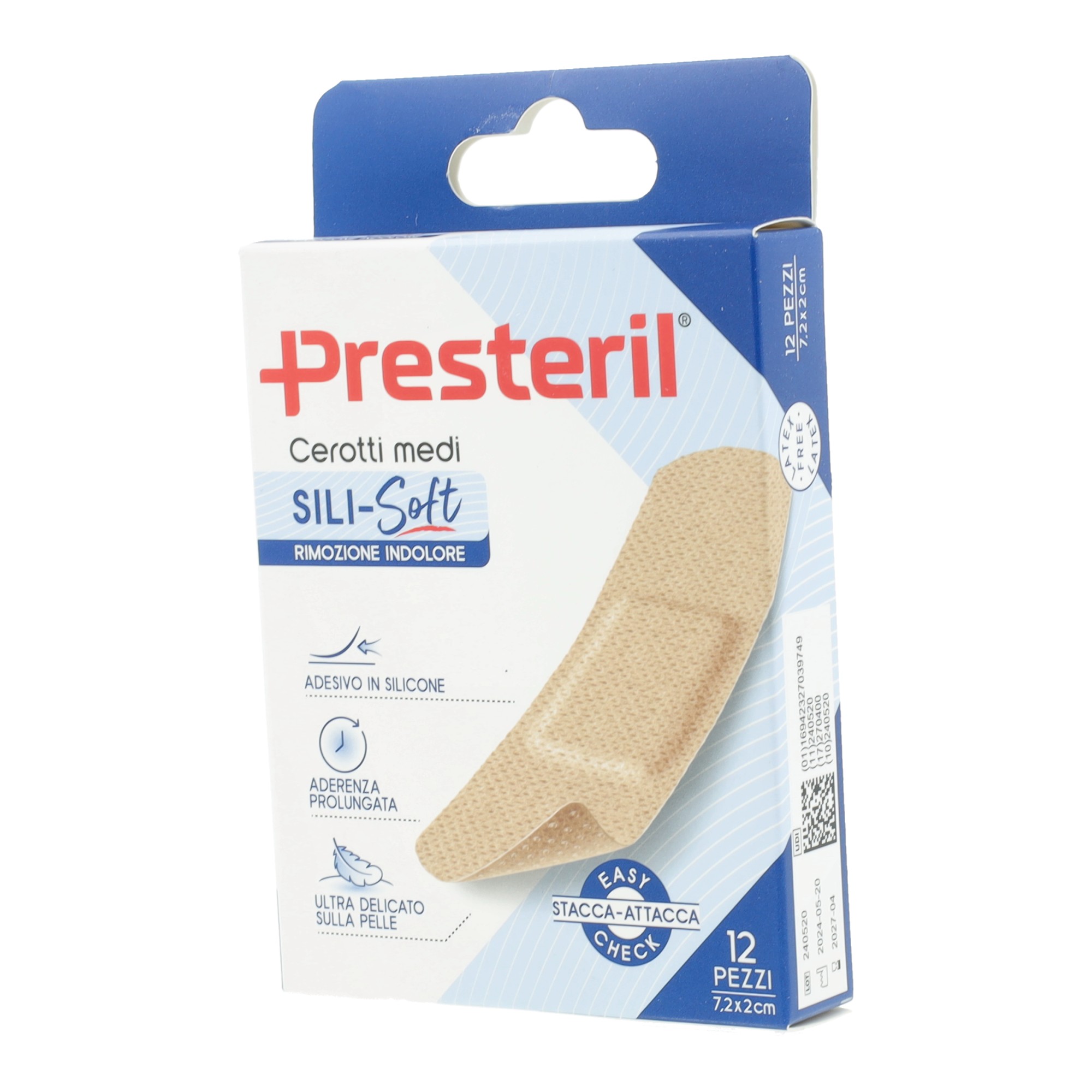 Cerotto presteril sili-soft skin 7,2x2 cm 12 pezzi