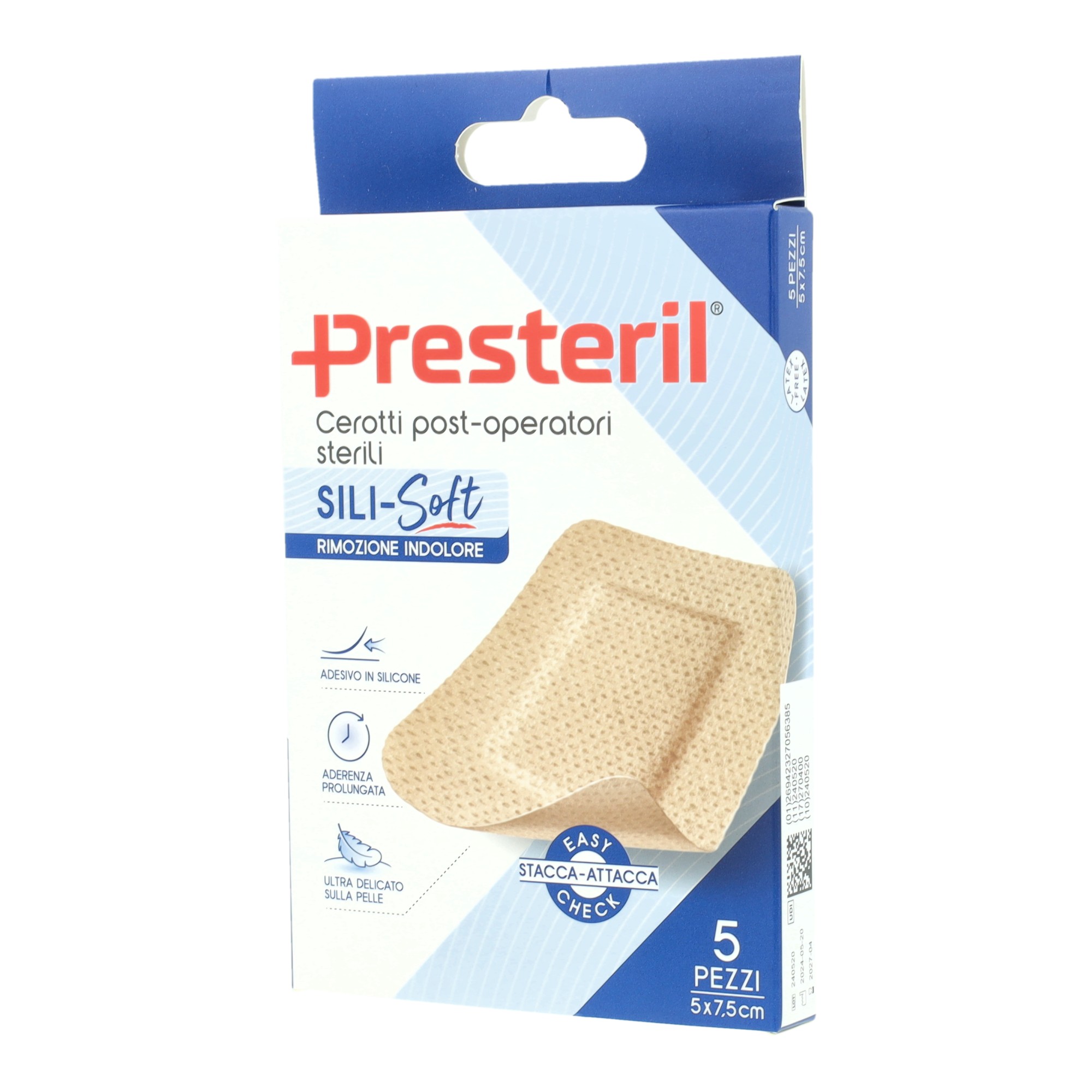 Cerotto presteril sili-soft skin post operatorio 5x7,5 cm 5 pezzi