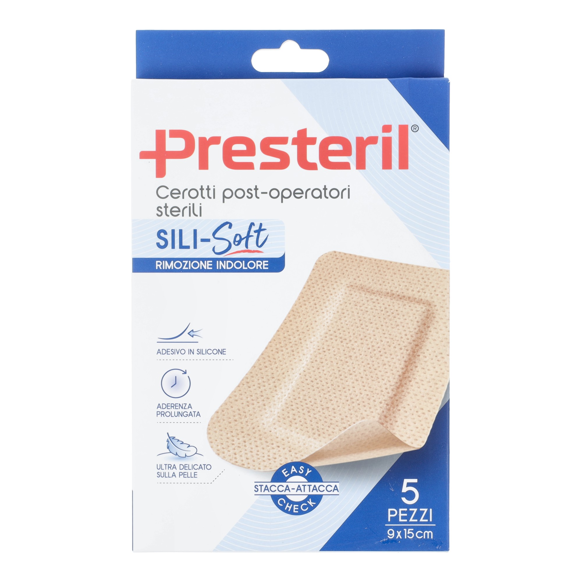 Cerotto presteril sili-soft skin post operatorio 9x15 cm 5 pezzi