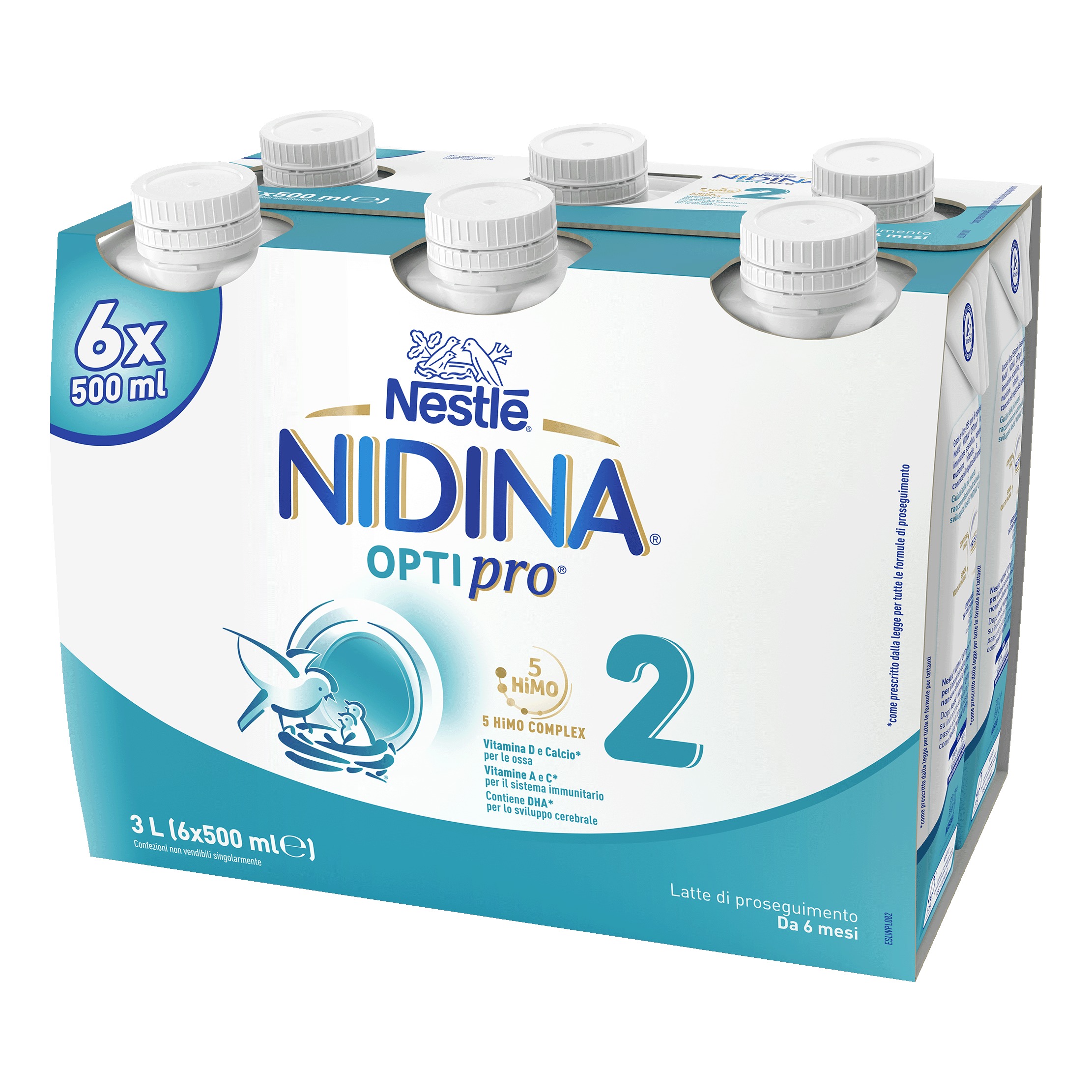Nidina optipro 2 liquido 6 pezzi da 500 ml