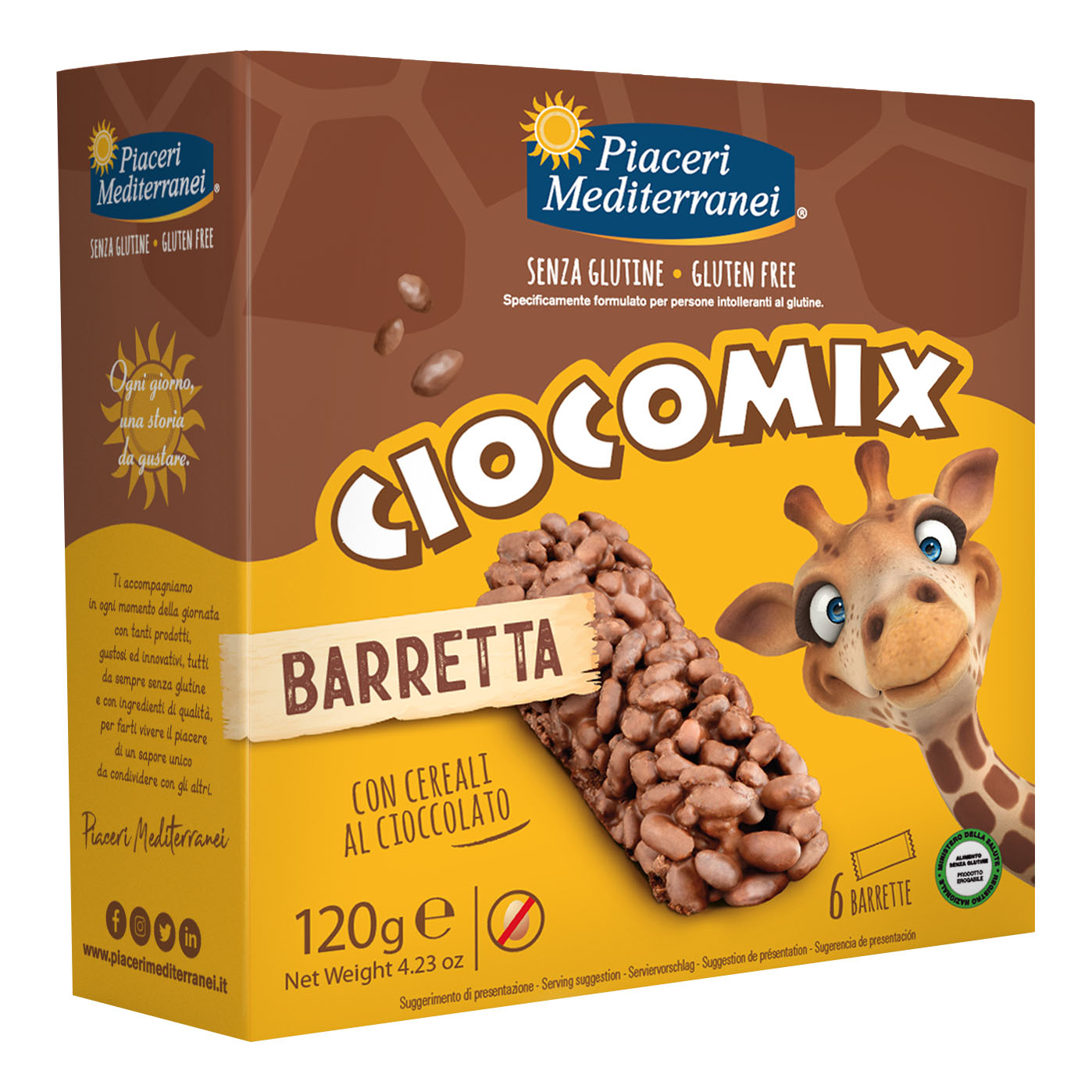 Piaceri mediterranei ciocomix barretta 6 pezzi da 20 g