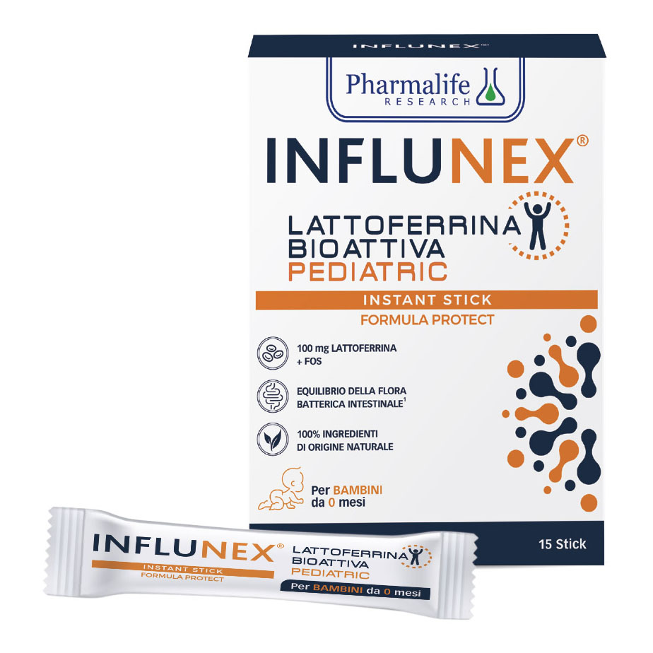 Influnex lattoferrina bioattiva pediatric 15 stick