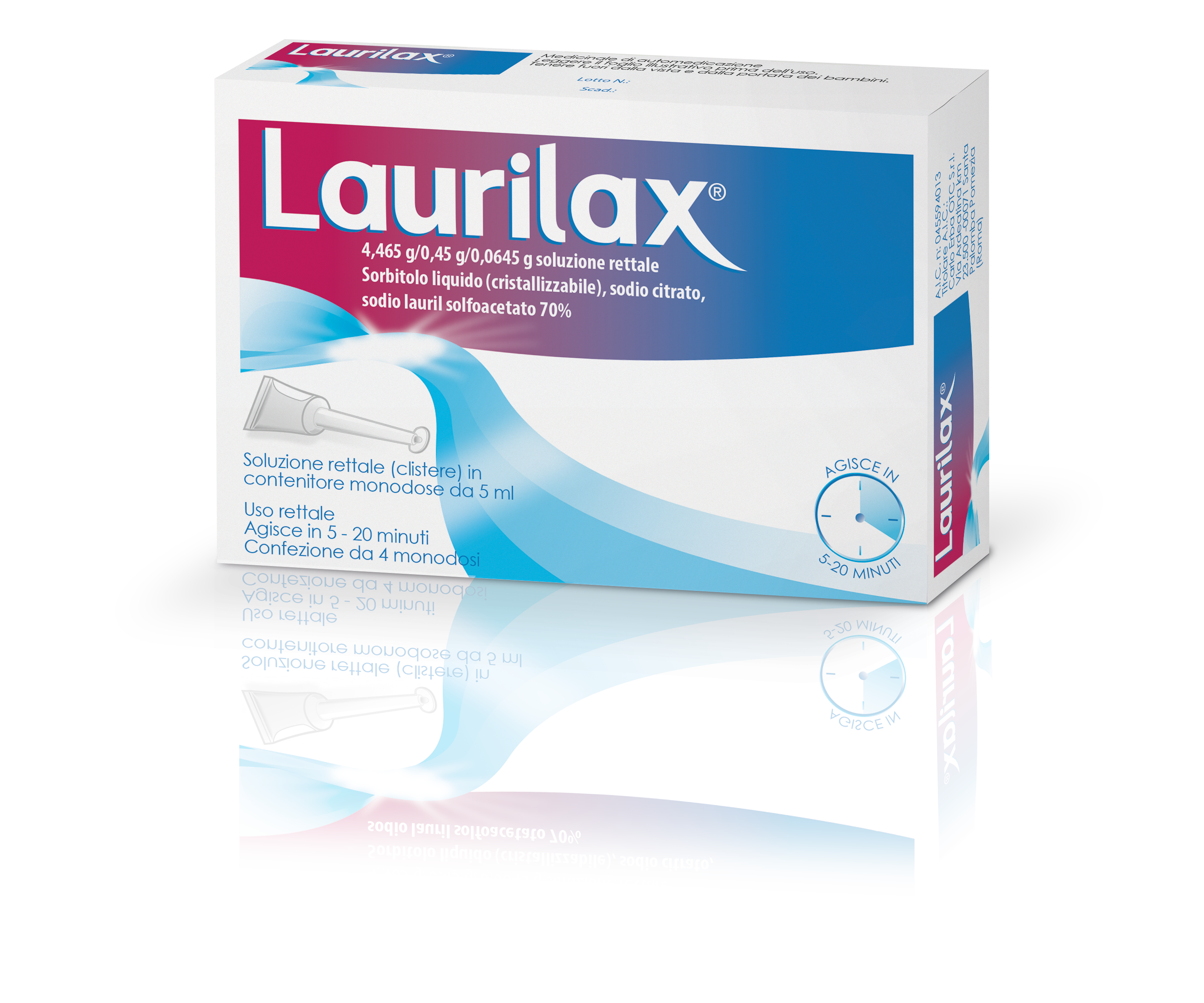 Laurilax 4,465 g / 0,45 g / 0,0645 g, soluzione rettale