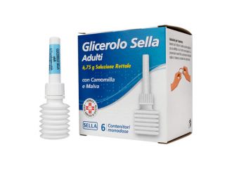 Glicerolo sella adulti 6,75 g soluzione rettale 6 contenitori monodose con camomilla e malva