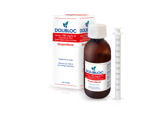 Dolibloc bambini 100mg/5ml sospensione orale gusto fragola senza zucchero 1 flacone in pet 150ml con siringa dosatrice in pe