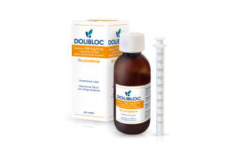 Dolibloc bambini 100 mg/5ml sospensione orale gusto arancia senza zucchero 1 flacone in pet 150ml con siringa dosatrice in pe