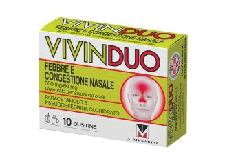 Vivinduo febbre e congestione nasale 500 mg/60 mg granulato per soluzione orale