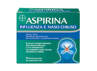 Aspirina influenza e naso chiuso 500 mg / 30 mg granulato per sospensione orale