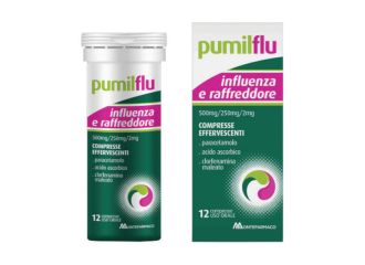 Pumilflu influenza e raffreddore 500 mg/250 mg/2 mg compresse effervescenti  paracetamolo, acido ascorbico, clorfenamina maleato