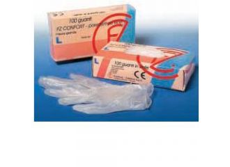 Guanto in vinile confort misura large antiaderente biocompatibile utilizzabile anche a contatto con sostanze alimentari 100 pezzi