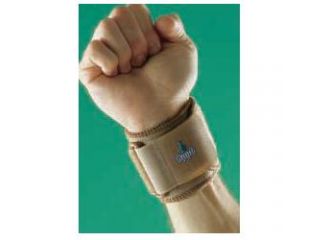Polsiera regolabile in neoprene. aiuta a lenire il dolore del polso attraverso la pressione della fascia. chiusura con il gancio e con lo strappo completamente regolabile