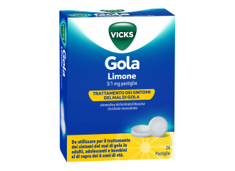 Vicks gola 5 mg/1 mg pastiglie 24 pastiglie gusto limone in blister al-pvc/petfe