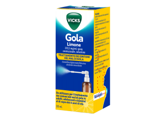 Vicks gola 2 mg/0,5 mg/ml spray per mucosa orale soluzione 1 flacone in vetro da 30 ml gusto limone con pompa sray