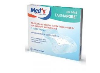 Meds pore medicazione in poliuretano adesiva impermeabile 10x15cm 5 pezzi