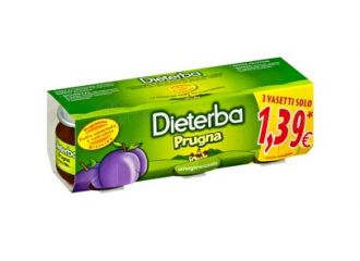 Dieterba omogeneizzato prugna 3 pezzi 80 g