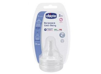 Chicco tettarella well being 2 mesi+ medium silicone 2 pezzi