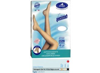 Sauber autoreggente open toe maglia microrete 140 den colore neutro beige taglia 4 linea classica