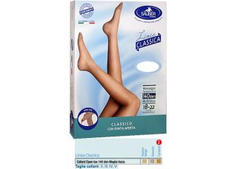 Sauber collant open toe maglia liscia 140 den colore neutro beige taglia 2 linea classica