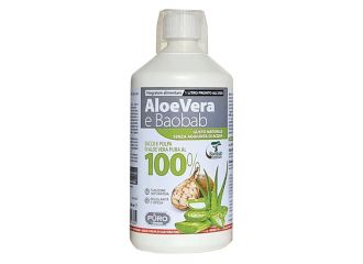 Puro aloe vera succo e polpa 100% + baobab 1 litro