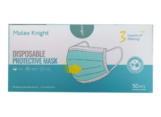 Mascherina chirurgica 3 strati con elastici tipo ii adulti molex knight 50 pezzi