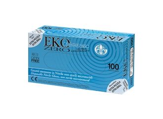 Guanto monouso in nitrile blu superficie microruvida eko zero pw senza polvere misura 9 large 100 pezzi