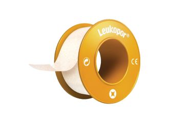 Cerotto in rocchetto leukopor ipoallergenico tessuto non tessuto bianco 1,25x500 cm