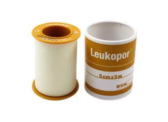 Cerotto in rocchetto leukopor ipoallergenico tessuto non tessuto bianco 5x500 cm