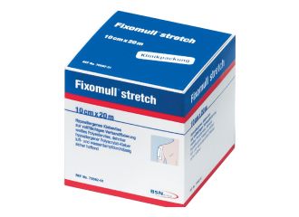 Fascia autoadesiva ipoallergenica fissaggio cateteri fixomull stretch. supporto in poliestere non tessuto bianco, massa in policarbonato senza resine e gomme naturali. 10x200cm