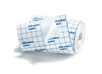 Fascia autoadesiva ipoallergenica fissaggio su ampia superficie fixomull. supporto in garza di viscosa colore bianco massa in policarbonato senza resine e gomme naturali. 15x1000cm