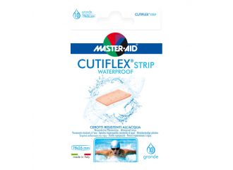 Cerotto master-aid cutiflex strip trasparente impermeabile supporto in poliuretano medio 10 pezzi