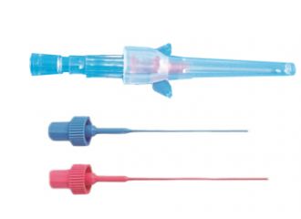 Ago cannula monovia 20 gauge 1,1x33mm in acciaio inox con siliconatura esterna, tappo luer lock e alette laterali colore rosa