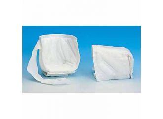 Gomitiera/talloniera in tessuto non tessuto con doppia imbottitura ovattata. regolabile tramite cinturino di fissaggio in velcro. assorbenti e traspiranti