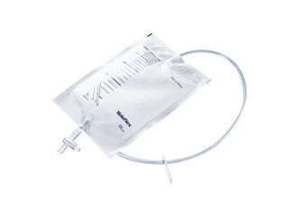 Sacca di drenaggio gamba per incontinenza standard in pvc con tubo di raccordo diritto 10cm rubinetto di scarico e valvoalvola antireflusso capienza 750ml 10 pezzi
