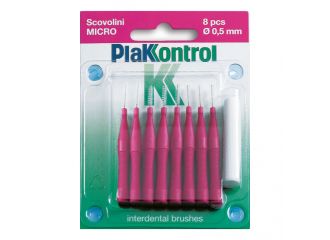 Plakkontrol scovolino micro 0,5 mm 8 pezzi + manico